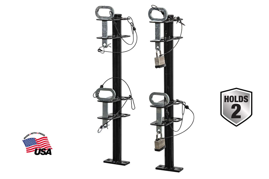 Buyers Products 2-Channel Landscape Trimmer Edger Locking Rack for Commercial Trailers & Trucks Holds 2 Yard Lawn Weed Whackers, Made in The USA, Lawn Care Equipment, Landscape Tools