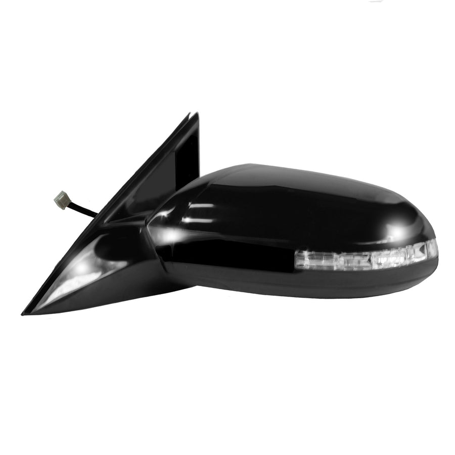 Mirror Driver Side for Nissan Maxima, Black w/PTM Cover, w/Turn Signal, Memory, w/Premium pkg, w/Sport pkg, Foldaway, Heated Power
