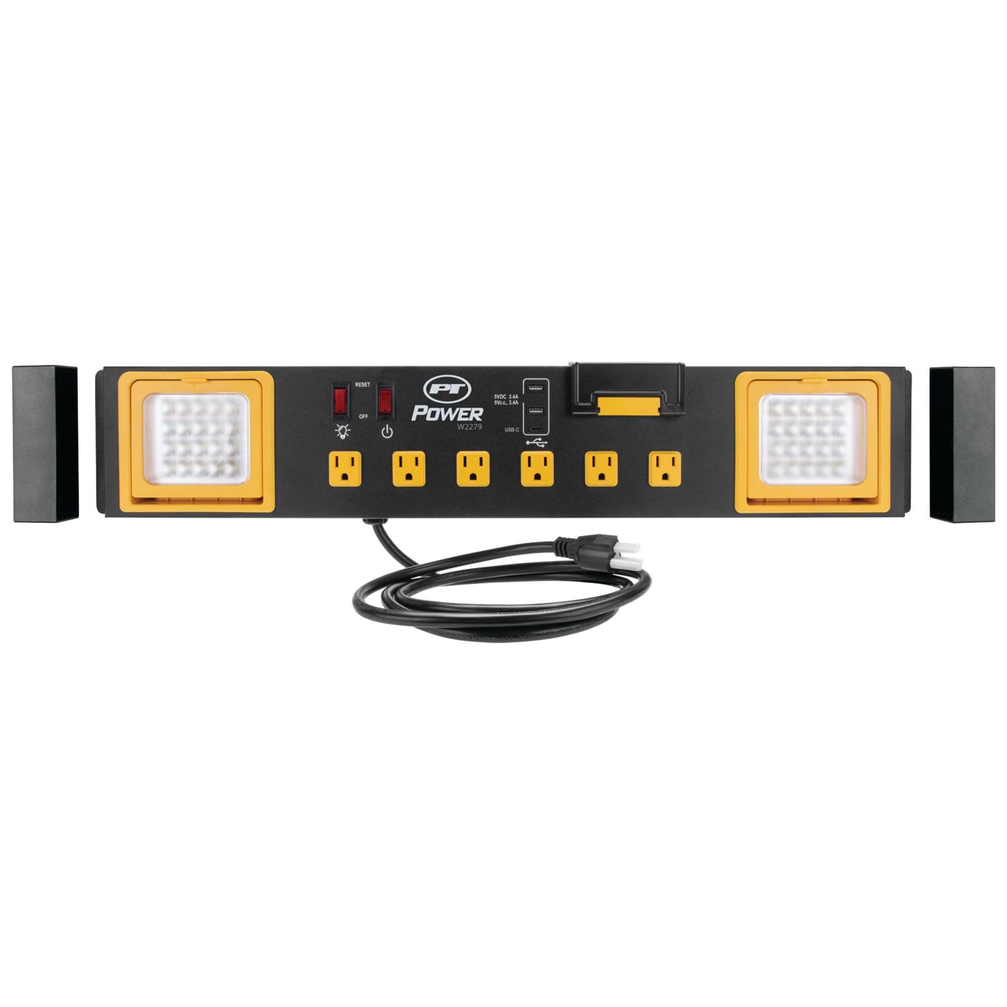 Power Station Performance Tool W2279 Commercial Grade with 6 Outlets, 2 USB Ports, Built-In Cradle, and LED Lights, Ideal for Workshops and Garages