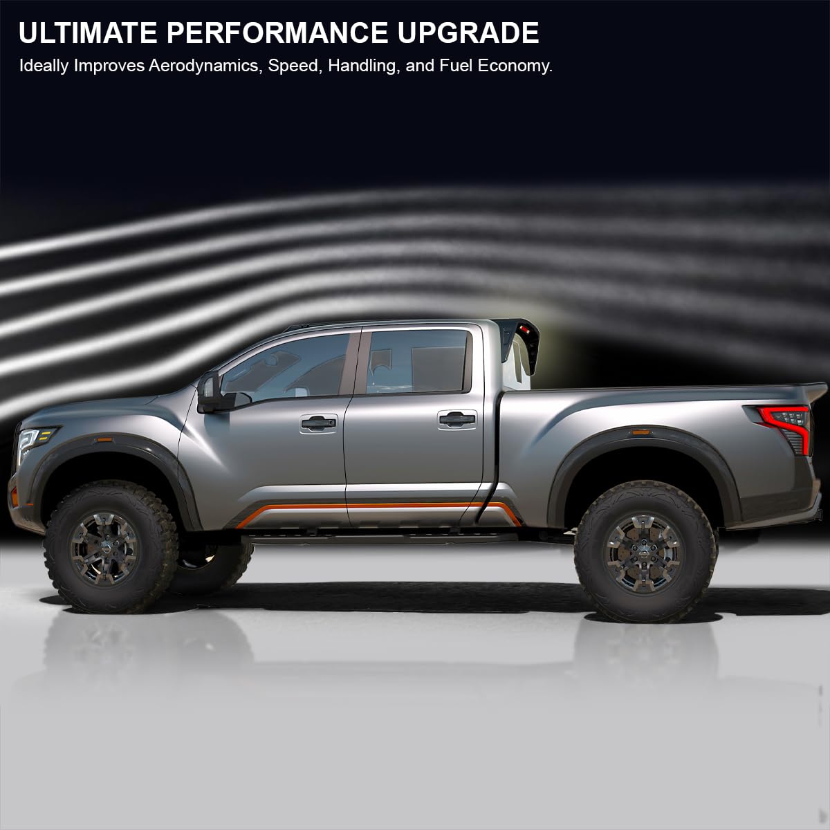 Matte Black ABS Cab Roof Spoiler Spec-D Tuning for 2014-2017 GMC Sierra 1500 Models