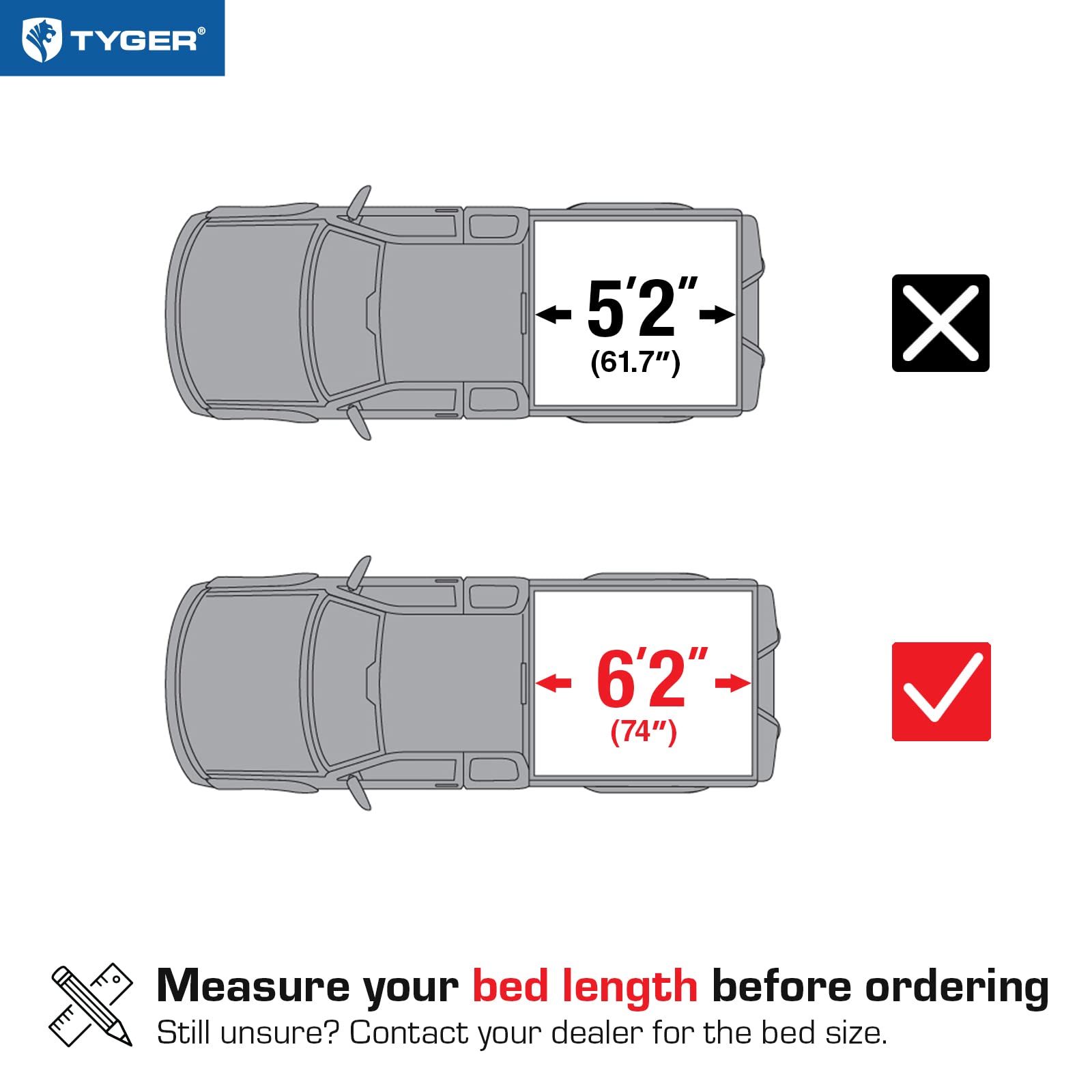 Tyger Auto T1 Truck Bed Soft Roll-up Tonneau Cover Compatible with 2019-2022 Chevy Colorado GMC Canyon | 6'2" (74") Bed | TG-BC1C9055