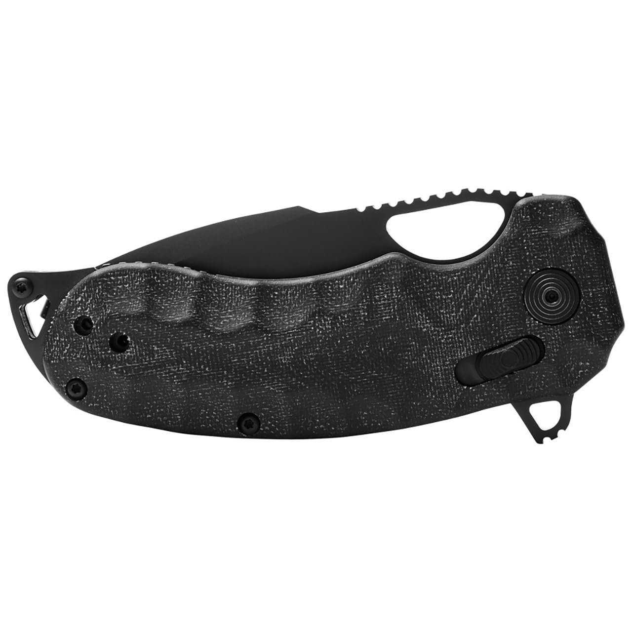 SOG Quick-Opening Kiku Ambidextrous Pocket Folding Knife with Linen Micarta Handle | CTS XHP Steel, XR Lock, Blackout