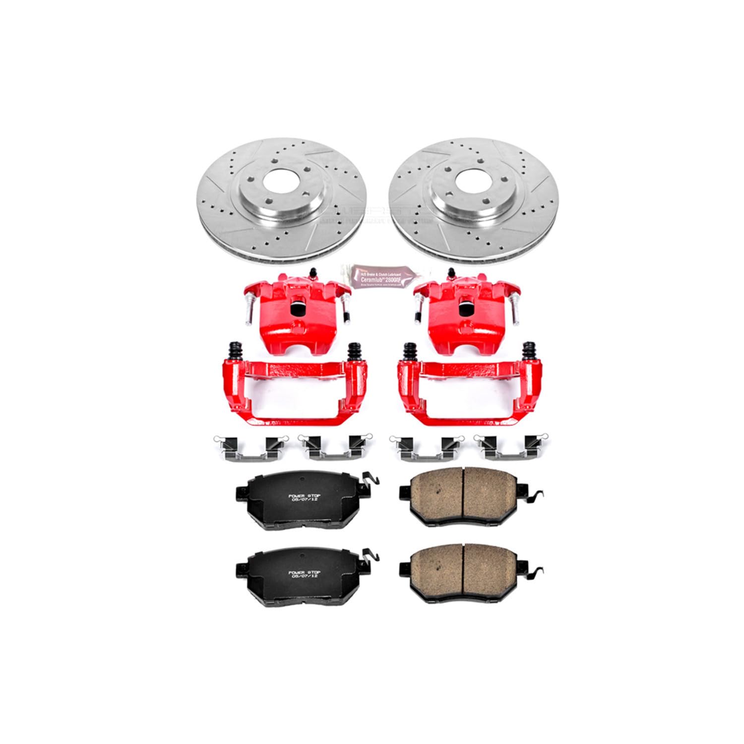 Power Stop 1-Click Performance Brake Kit with Caliper For Nissan Maxima KC091 2004-2006 [Model Specific]