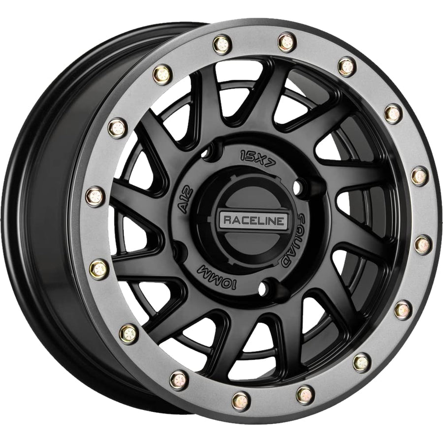 Squad Raceline Beadlock Wheel-15x7-6+1-4/15 Black Wheel with Aluminum,Gunmetal,Zinc (15 x 1. inches /1 x, 1 mm Offset)