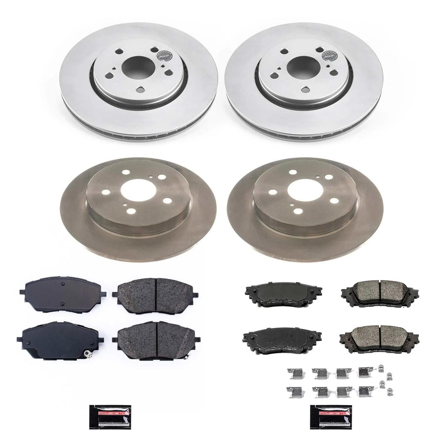 Power Stop KOE7925 Replacement Brake Kit-OE Front and Rear Brake Rotors & Ceramic Pads For Toyota C-HR 2018 [Model Specific]