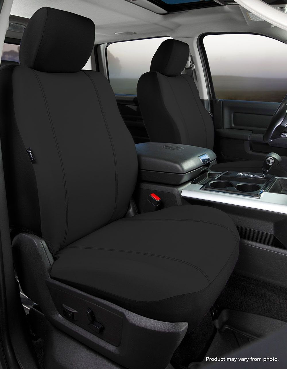 Custom Fit Fia SP89-51 BLACK Front Seat Cover Bucket Seats - Poly-Cotton, (Black)