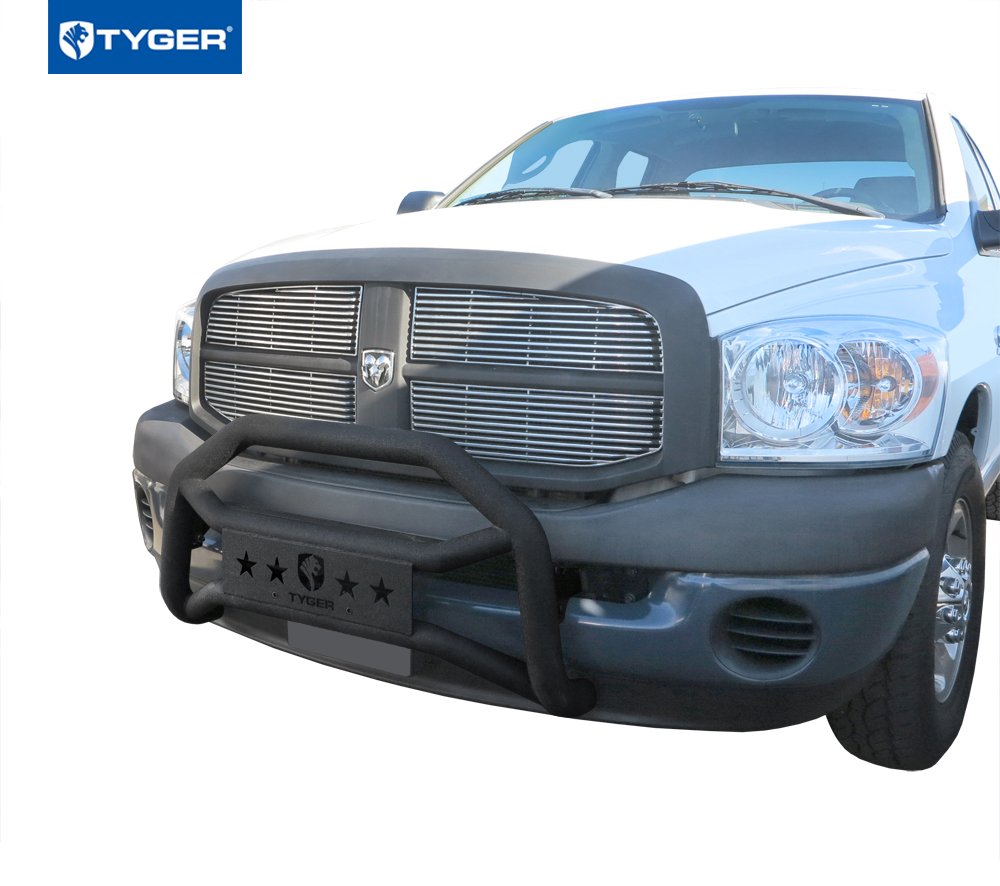 Tyger Auto TG-GD6D60088 Compatible Front Bumper Guard with 2003-2005 Dodge Ram 1500/2003-2009 2500/3500 Mega Cab (Excl GTX, Hemi Sport, Rumble Bee, Daytona) | Textured Black | Light Mount | Bull Bar
