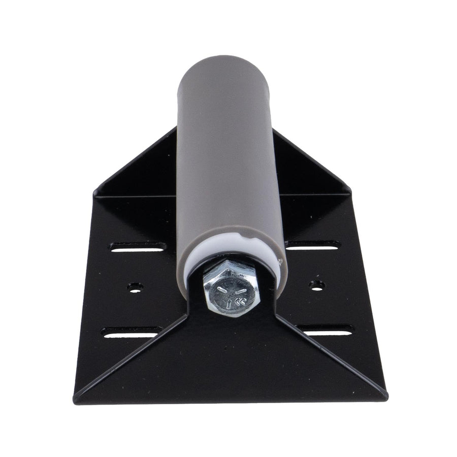 SURFACE MOUNT SLIDE OUT ROLLER, MODEL#648 W/SINGLE GRAY ROLLER, POWDER COAT BLA