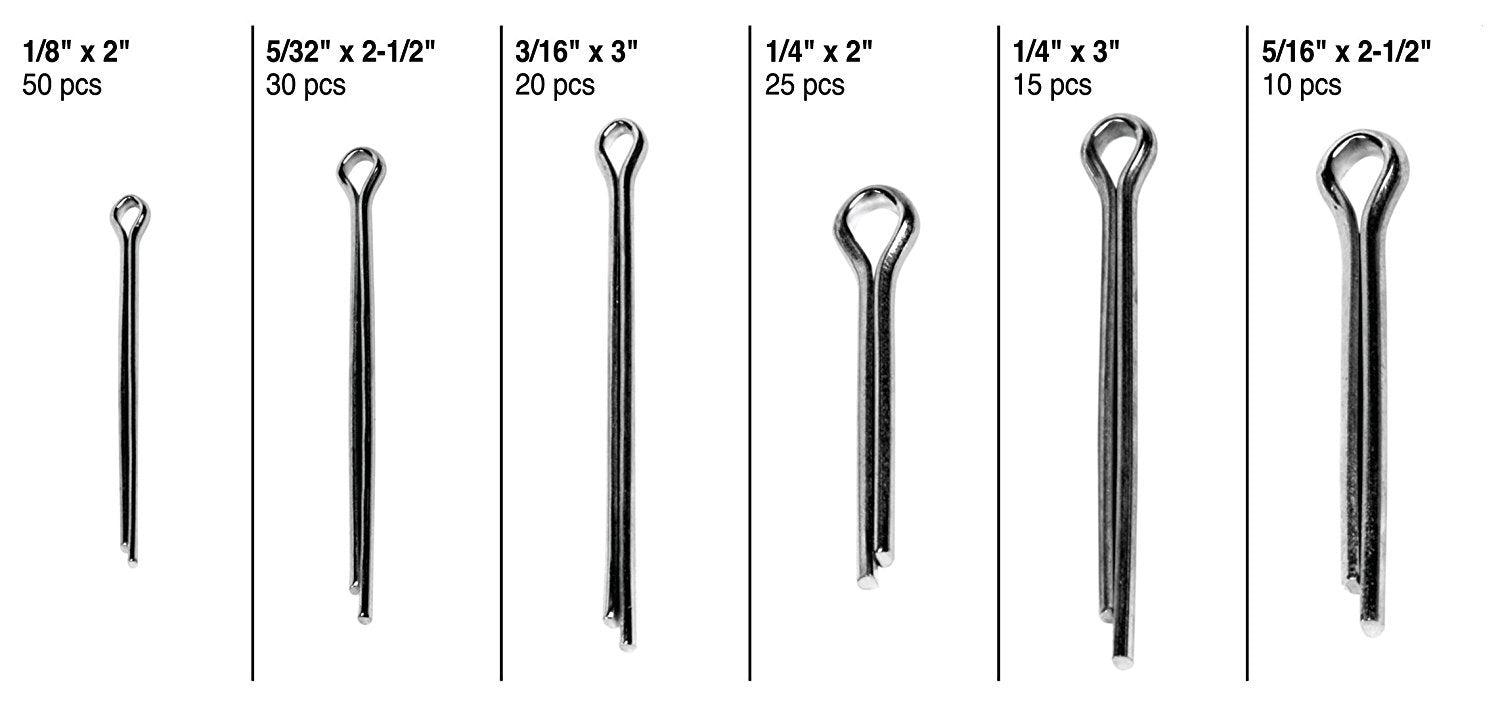 150pc Performance Tool W5206 Large Cotter Pin Assortment