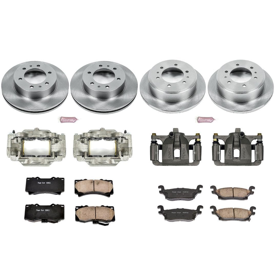 Power Stop KCOE2820 Replacement Autospeciality Front and Rear Caliper Kit- OE Rotors, Ceramic Brake Pads, Calipers For Hummer H3 2006-2010, Hummer H3T 2009-2010 [Model Specific]