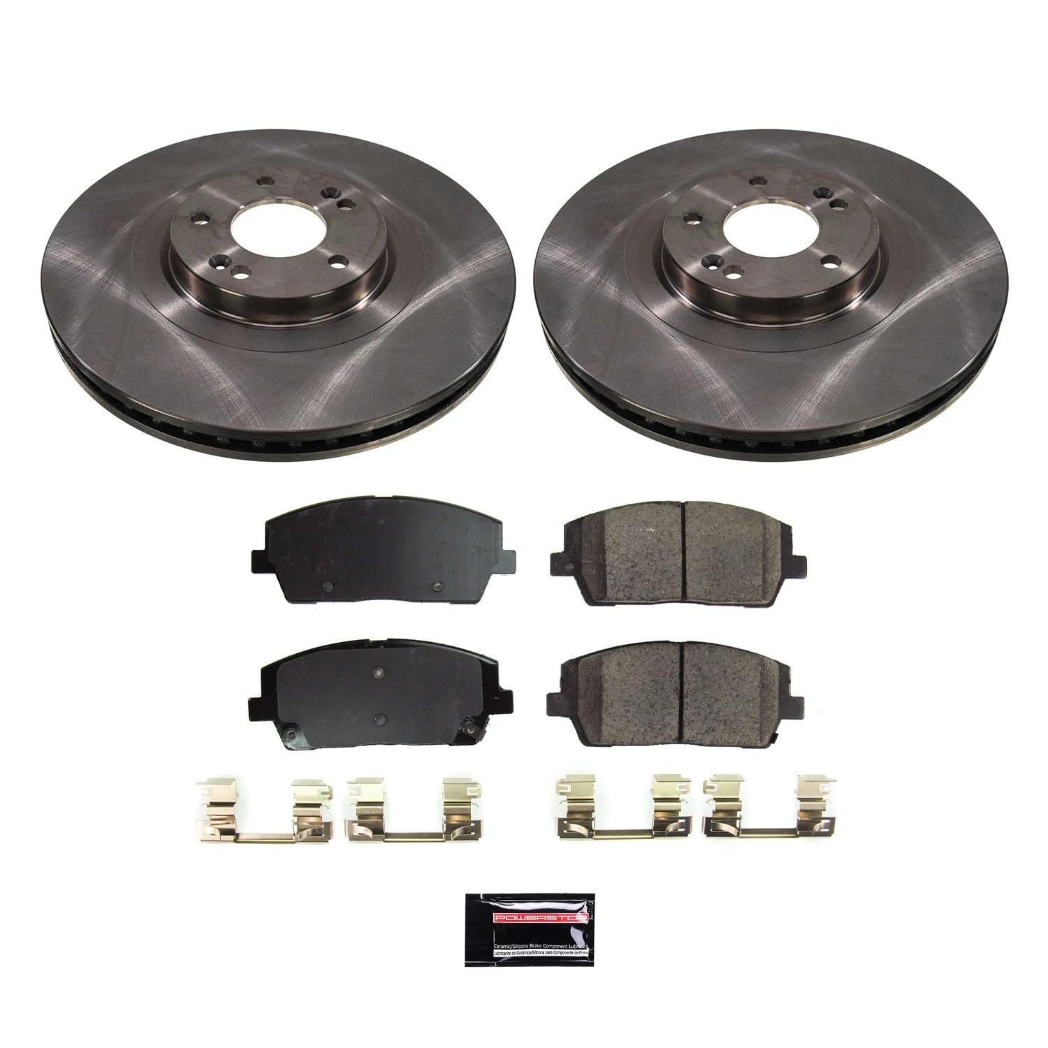 Power Stop Autospecialty Front KOE8750 Brake Pad and Rotor Kit Stock Replacement For Hyundai Palisade 2020-2023, Kia Telluride 2020-2022 [Model Specific]