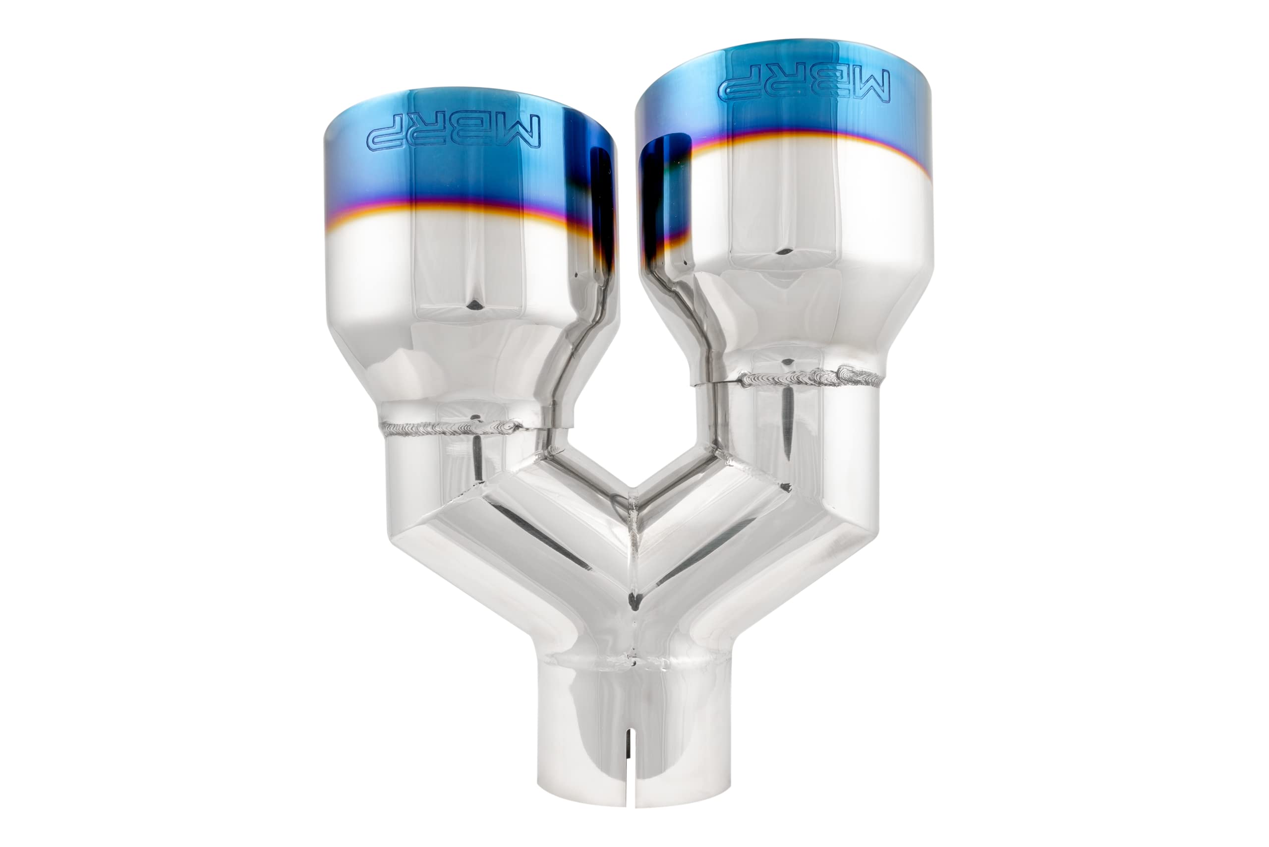 MBRP Burnt End Tip, T304 Stainless Steel; 2.5" ID, Dual 4" OD Out, 9.55" length, Single wall