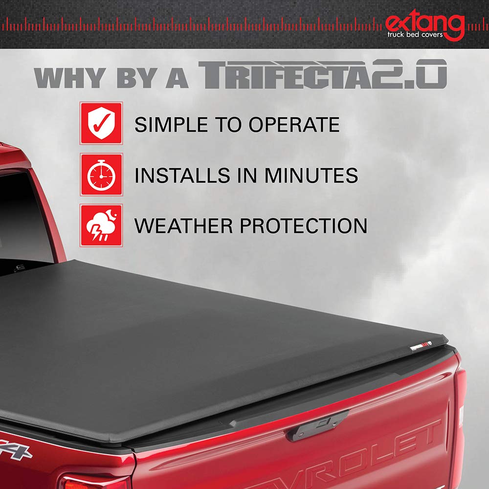 Extang Trifecta 2.0 Soft Folding Truck Bed Tonneau Cover | RealTruck | 93653 Fits 2020 - 2025 Chevy/GMC Silverado/Sierra, 2020 2500/3500HD (w/o factory side storage boxes) 6' 10" Bed (82.2")