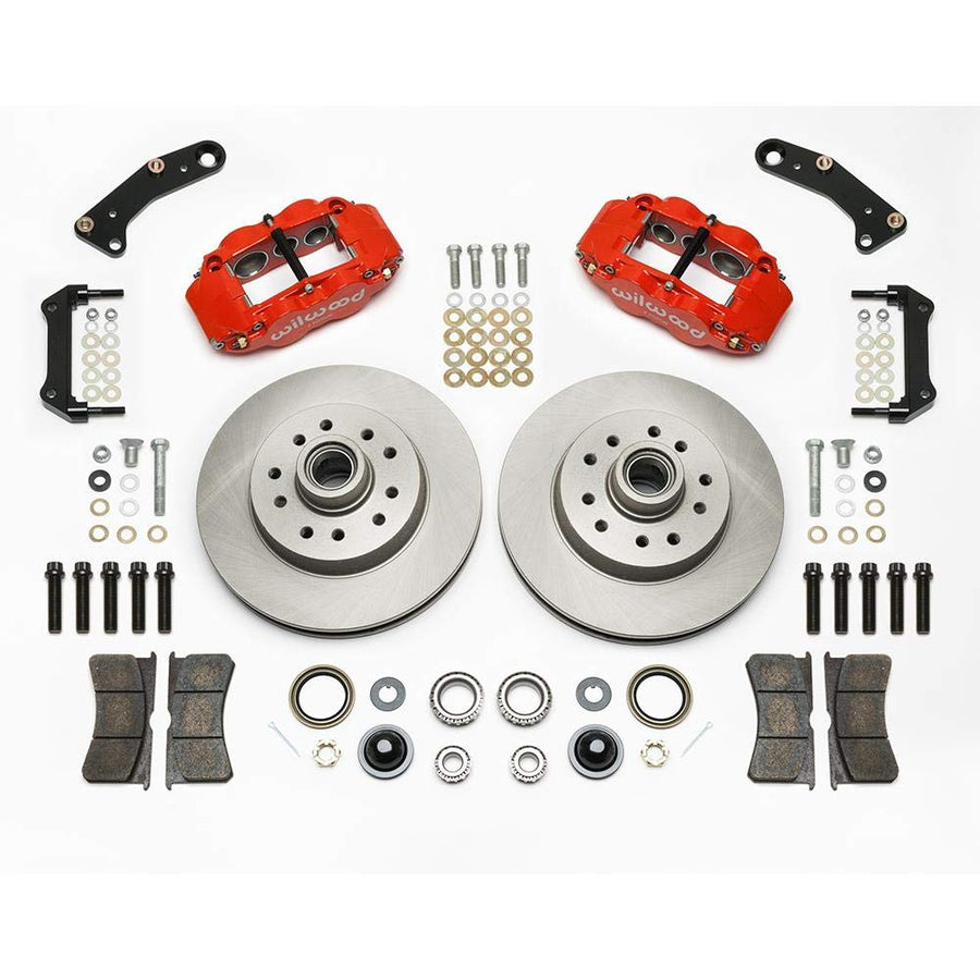 11.86" FNSL6R Front Kit, 1 PC Rotor&Hub, Red