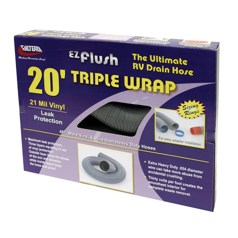 EZ Flush Valterra D04-0054 Silver 20' Triple Wrap Drain Hose