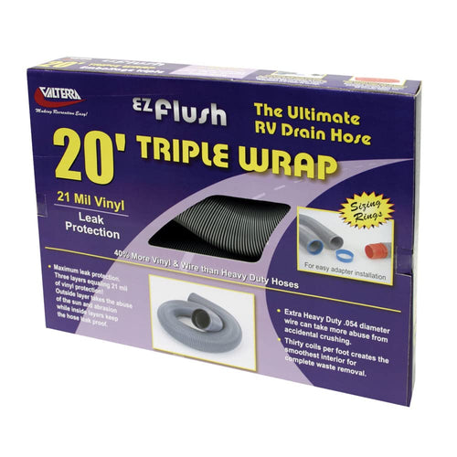 EZ Flush Valterra D04-0054 Silver 20' Triple Wrap Drain Hose