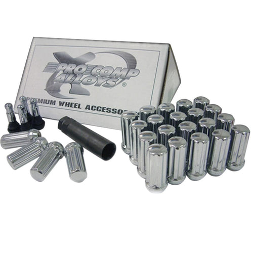 11134B ProComp Alloys Wheels Lug Nut Kit 12 x 1.5 Spline 6 Lug Kit w/Valve Stem Black Lug Nut Kit