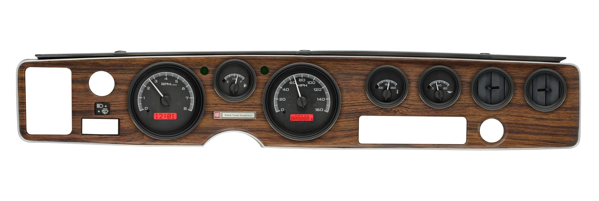 Dakota Digital 70-81 Pontiac Firebird Dash Analog Gauge Cluster Kit Black Alloy Red VHX-70P-FIR-K-R