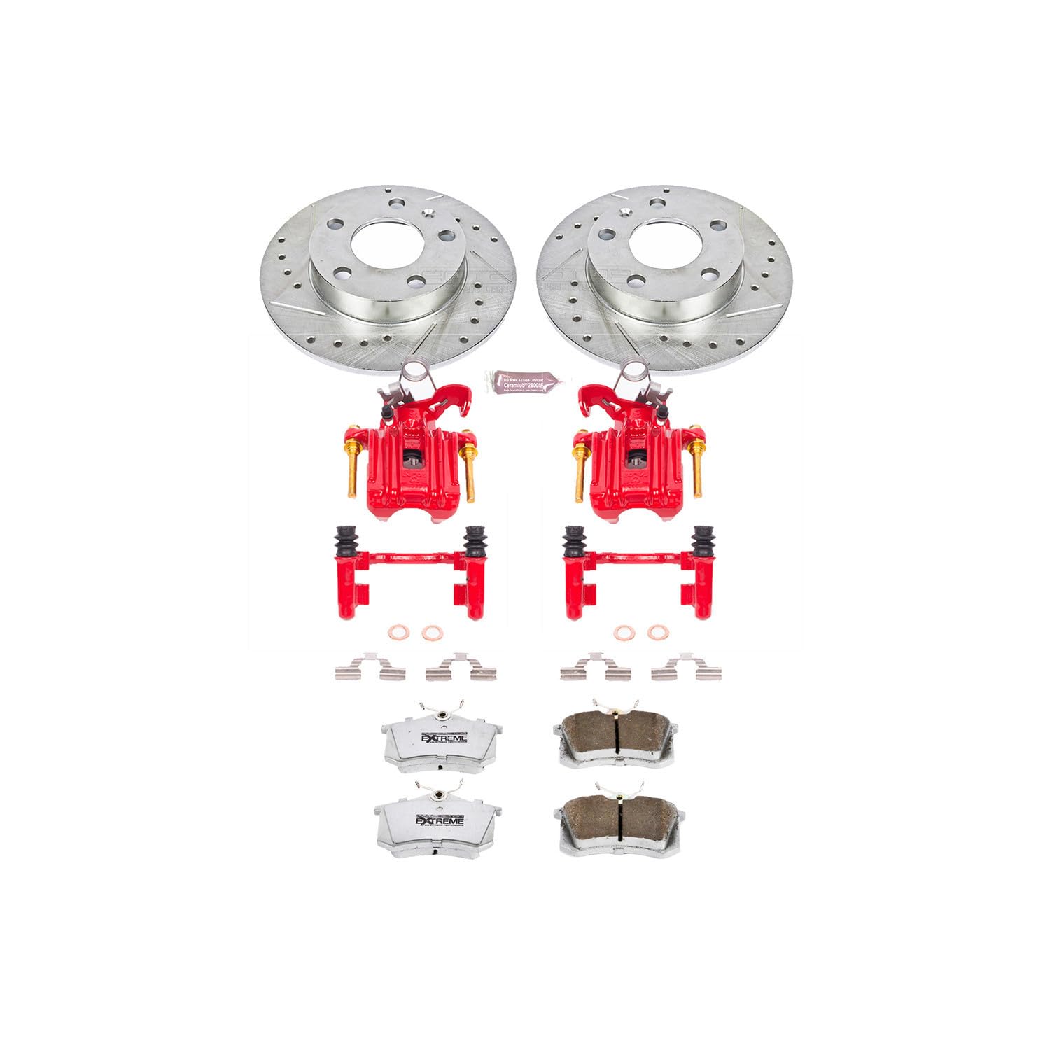 Power Stop Rear KC3129-26 Z26 Street Warrior Brake Kit Audi For Audi A4 2002-2006, Audi A4 Quattro 2002-2005 [Model Specific]