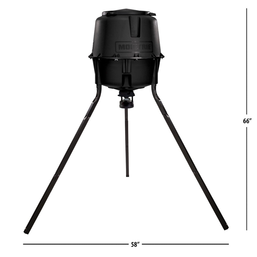 30-Gallon Moultrie Deer Feeder Tripod - Moultrie Quick-Lock Hopper System - Digital Timer Control - 200 lb Feed Capacity - Durable Polymer Build - Metal Spin Plate