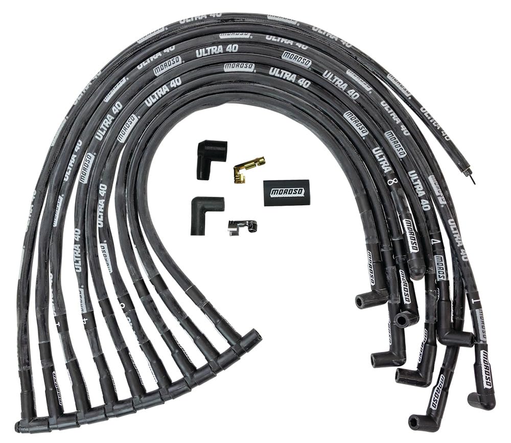Moroso ULTRA WIRE SET, 40, SLEEVED, BBC, BLACK 73820
