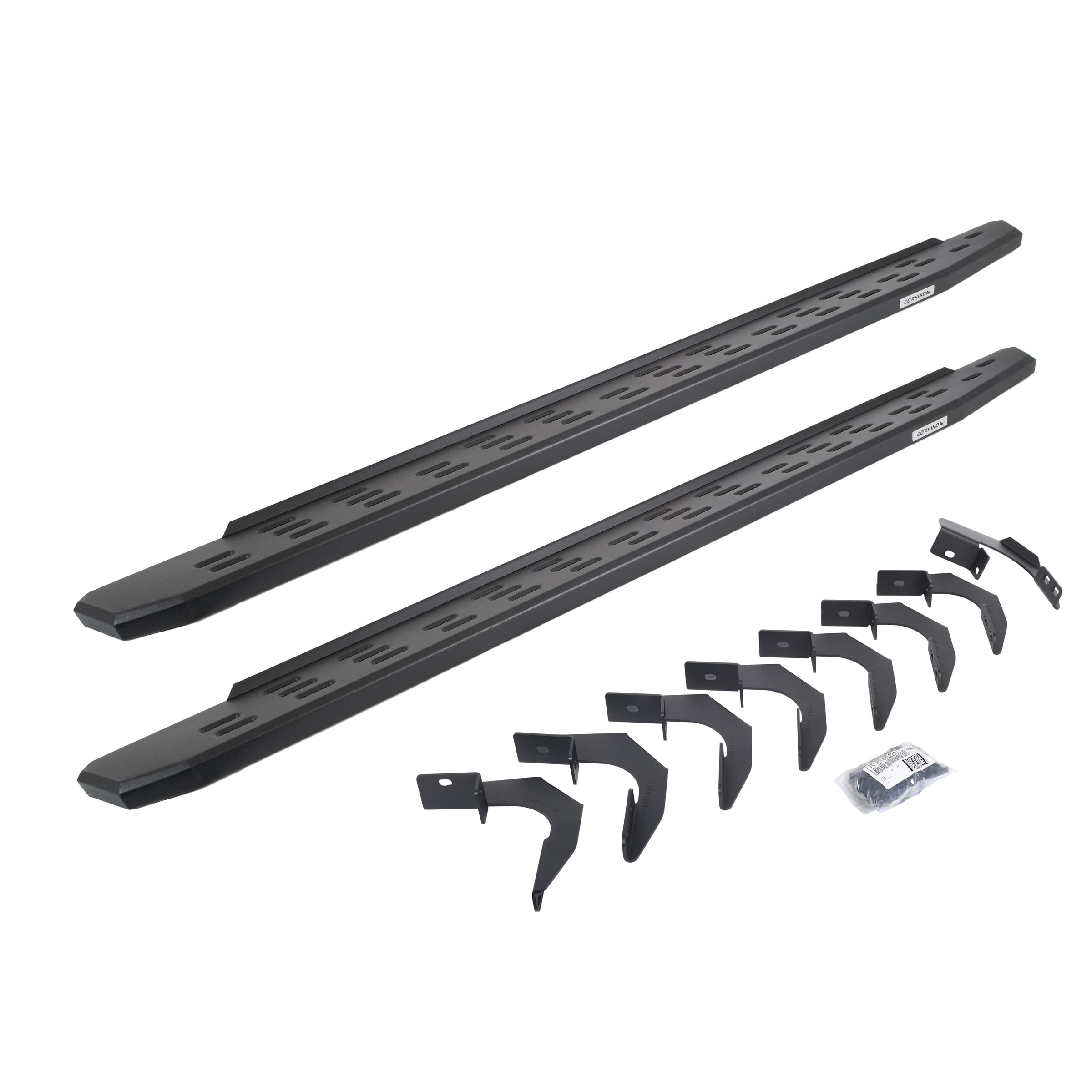 Go Rhino Running Boards & Brackets RB30 | Galvanized Steel, Textured Black | 69623580PC | Fits 2015-2024 Chevrolet Colorado & GMC Canyon Crew Cab Pickup