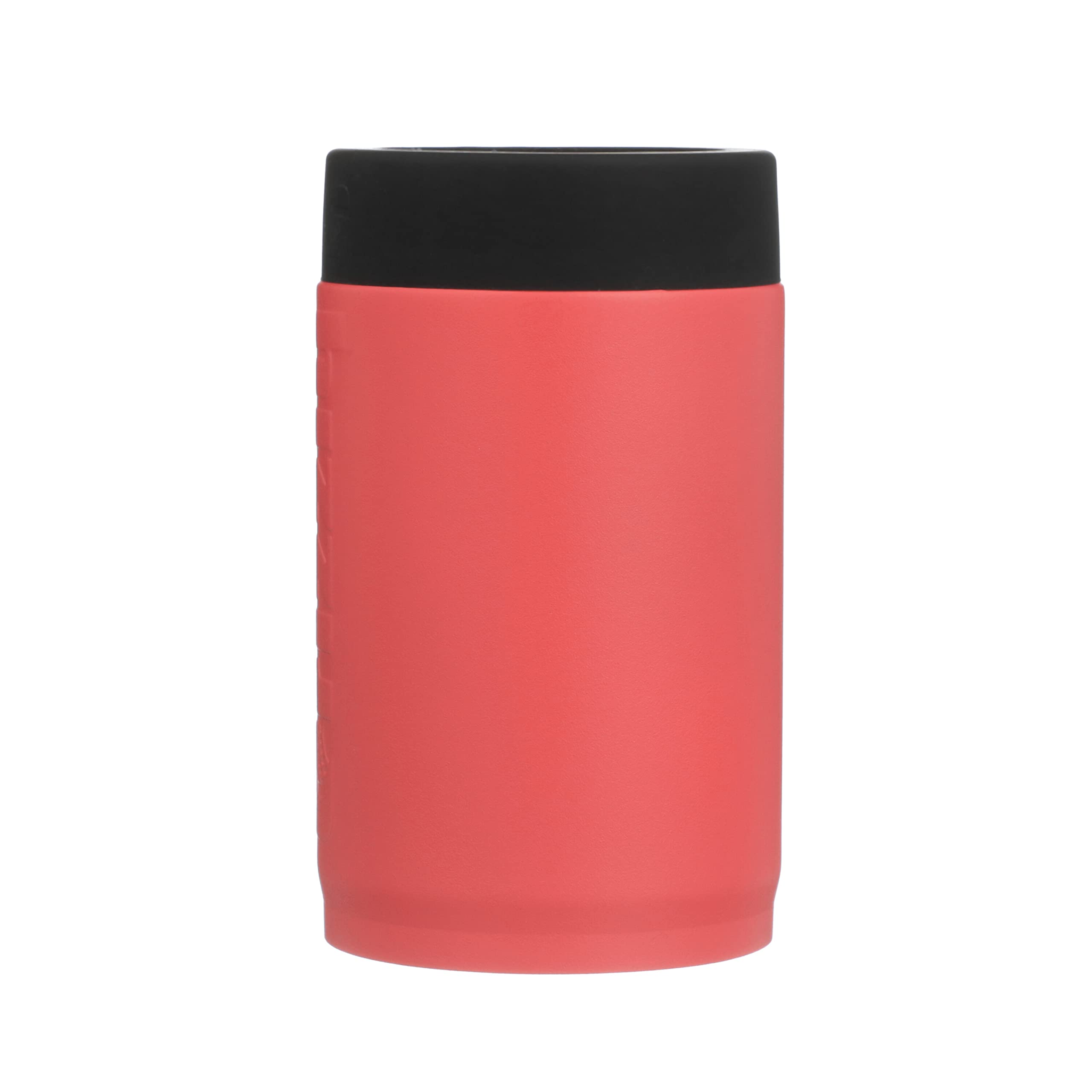 12 oz Grizzly Grip Can | Stainless Steel Vacuum Insulated Can Cooler | For 12 oz Regular Beer and Soda Cans Reusable Durable | Coral