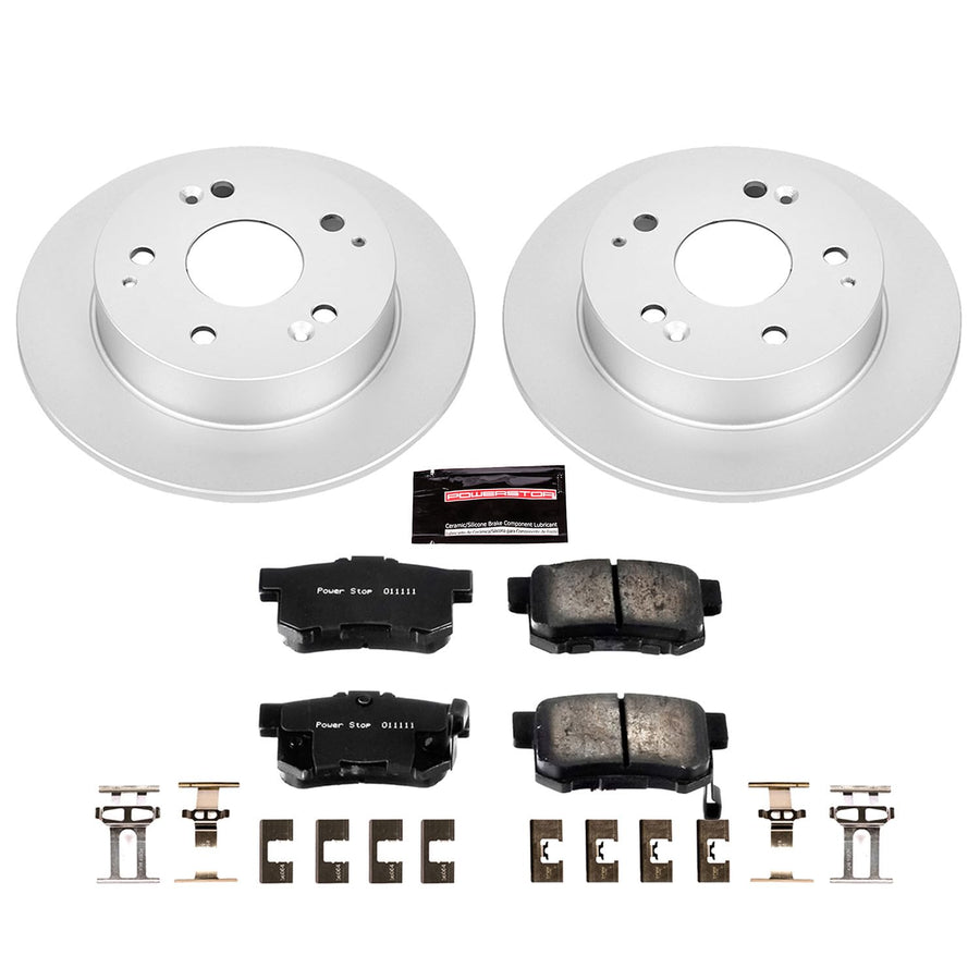 Power Stop CRK2270 Brake Rotor & Coated Ceramic Brake Pads- rear For Acura Integra 1997-2001, Acura RSX 2002-2006, Honda Accord 1998-2002, Honda Civic 2004-2005 [Model Specific]