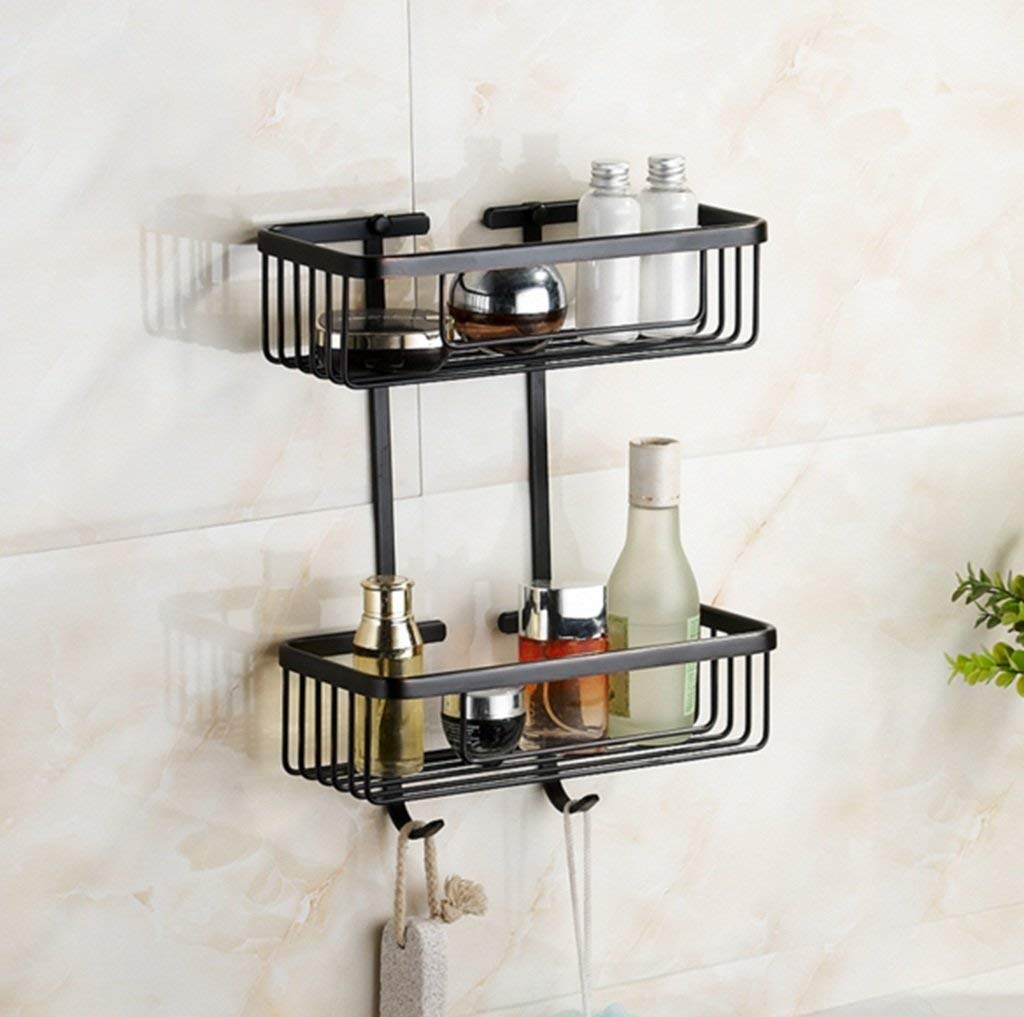 Basket Rack Four Corners Black Bathroom Accessories Bathroom Hardware Pendant Black Bronze Retro Shelves Bathroom Shelf