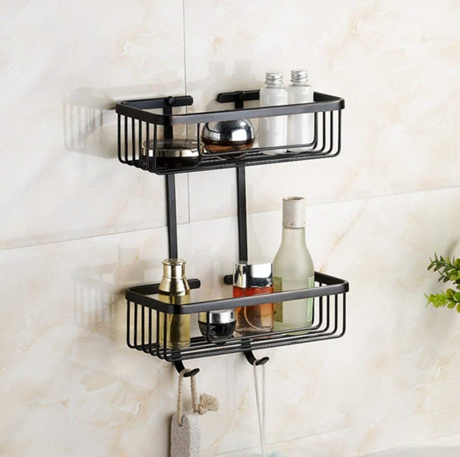 Basket Rack Four Corners Black Bathroom Accessories Bathroom Hardware Pendant Black Bronze Retro Shelves Bathroom Shelf