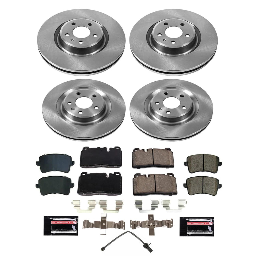 POWERSTOP Stock Replacement Front and Rear Brake Pads and Rotors Brake Kit Autospecialty For Audi Q5 2013-2015 [Vehicle Specific]
