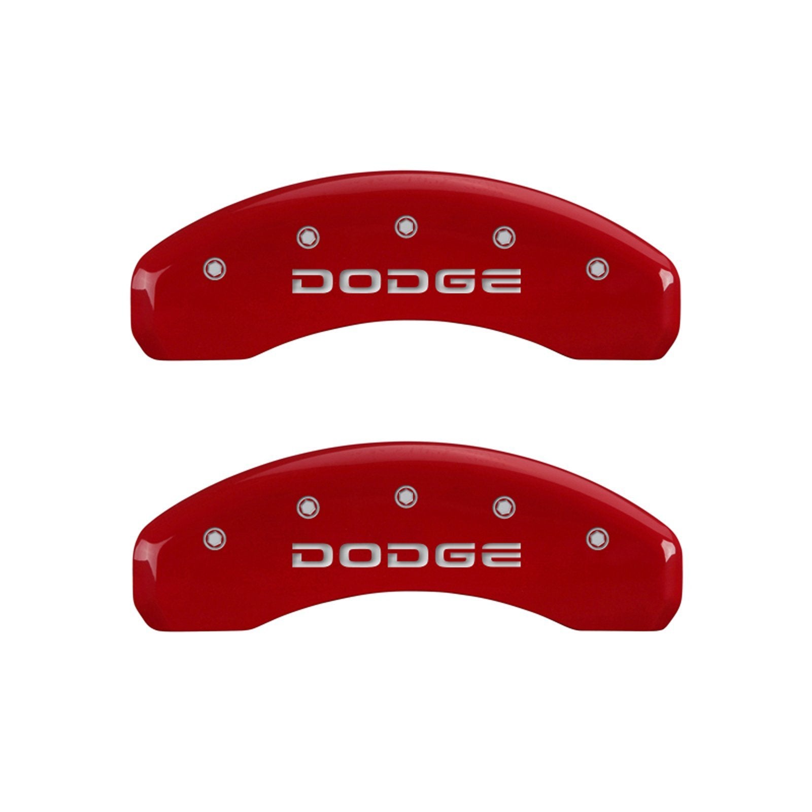 MGP Caliper Covers 'Broken Dodge' 12043SDODRD Engraved Caliper Cover with Red Powder Coat Finish and Silver Characters, (Set of 4)