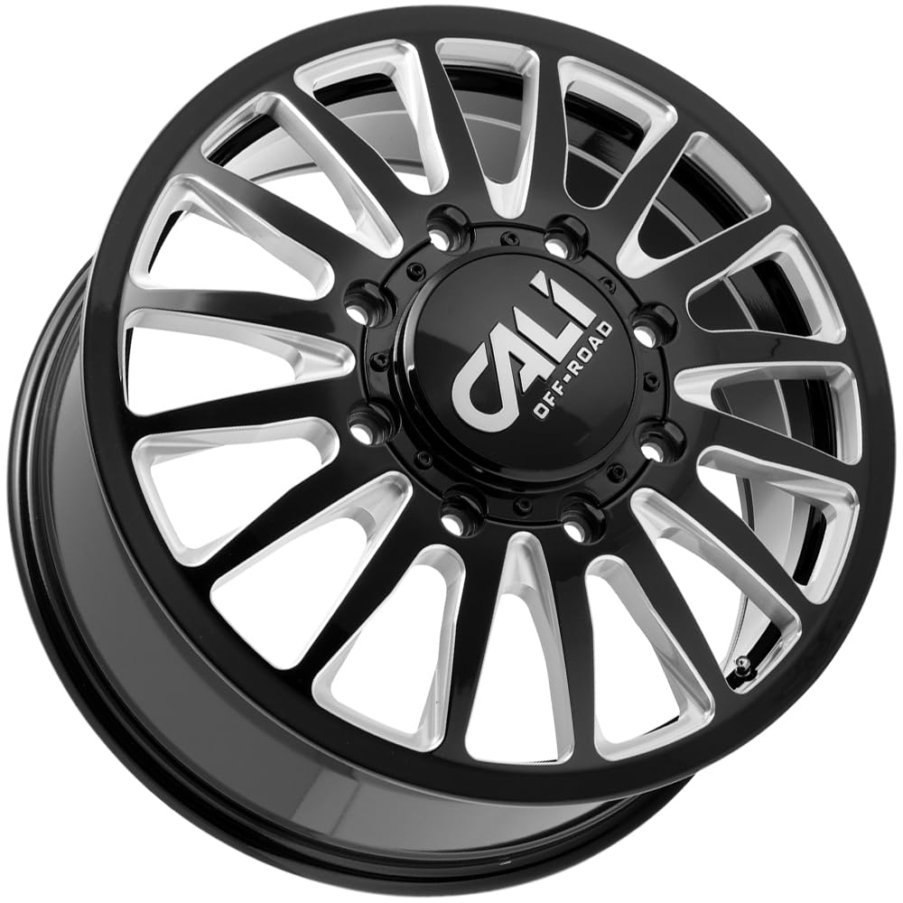 22" Inch CALI OFF-ROAD Summit 9110D 4 Wheels Rims 8x6.5 +115mm Black Milled