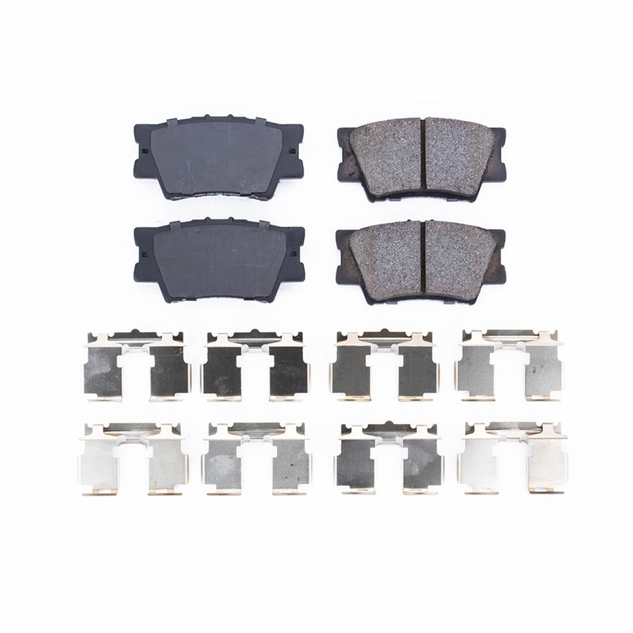 Rear Brake Pads PowerStop For Lexus ES300h 2013-18 |ES350 2007-18 |HS250h 2010-12 |Pontiac Vibe 2009-10 |Toyota Avalon 2008-18 - Ceramic Brake Pads With Installation Hardware, 17-1212