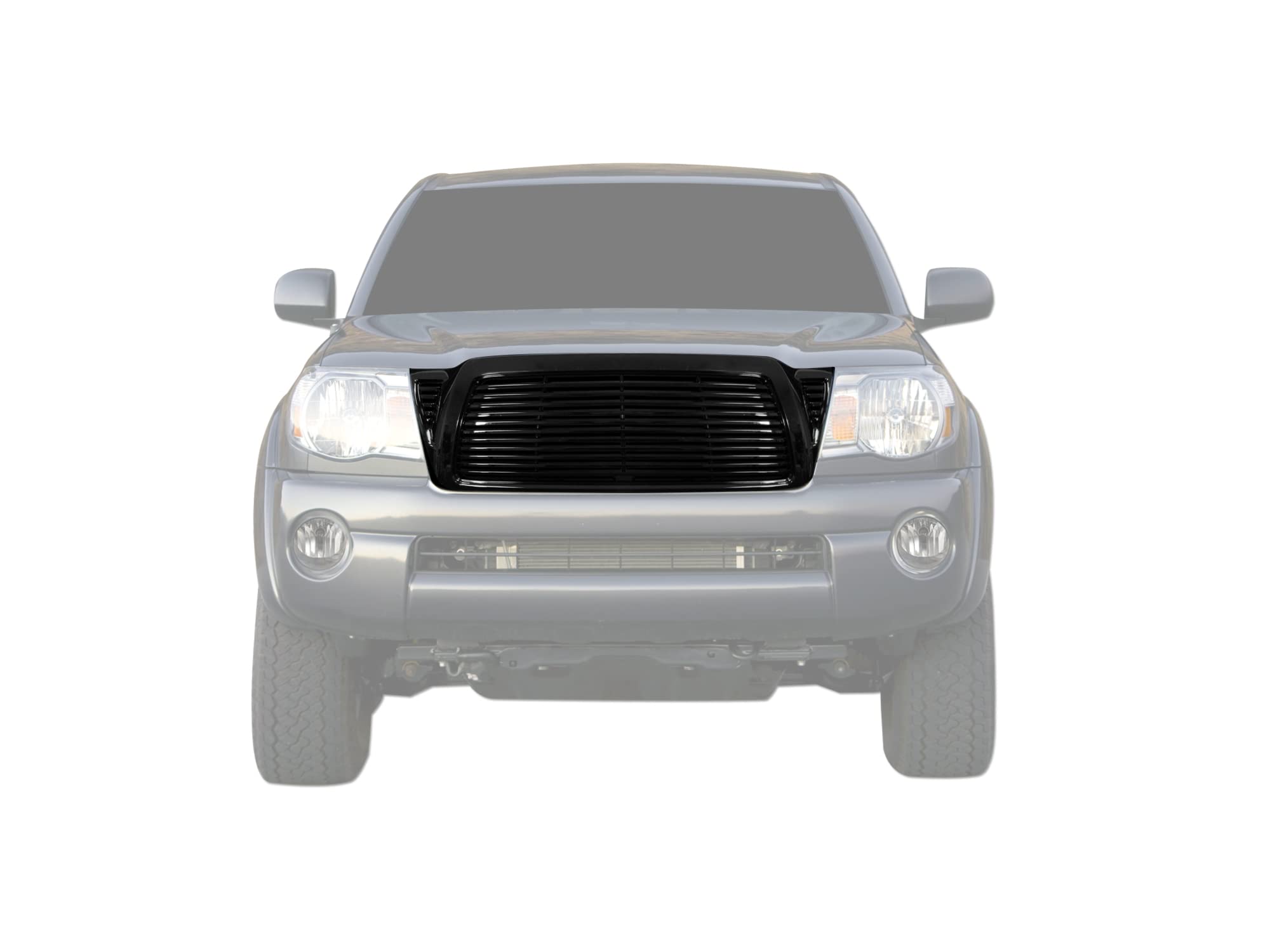 7150256 Armordillo USA Horizontal Front Hood Grille - Gloss Black Fits 2005-2011 Toyota Tacoma