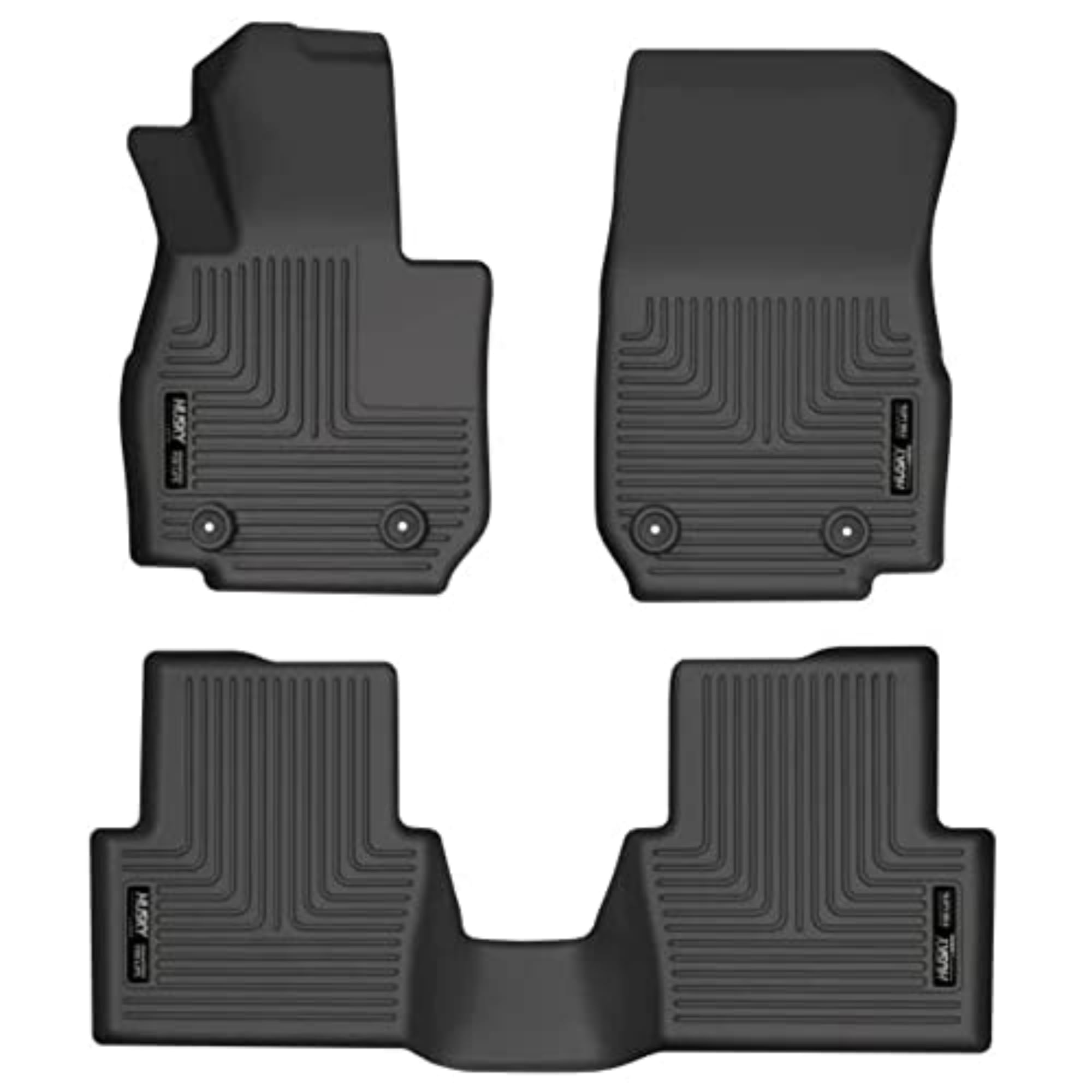 Weatherbeater Husky Liners Floor Mats | Fits 2020-2021 Mazda CX-3 | Front & 2nd Row, 3-pc Black - 95591