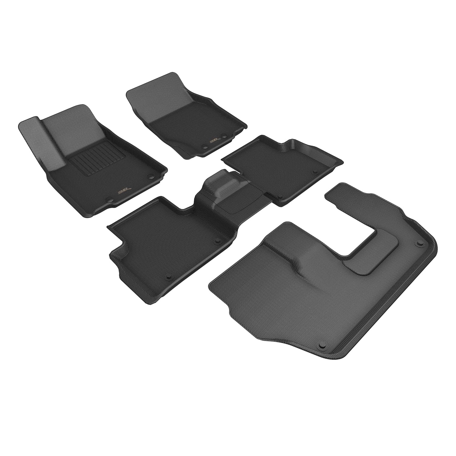 Kagu Floor Mat 3D MAXpider Custom Fit (Black) Compatible with Jeep Grand Cherokee L (WL) 7-Seat 2022-2026 - Full Set