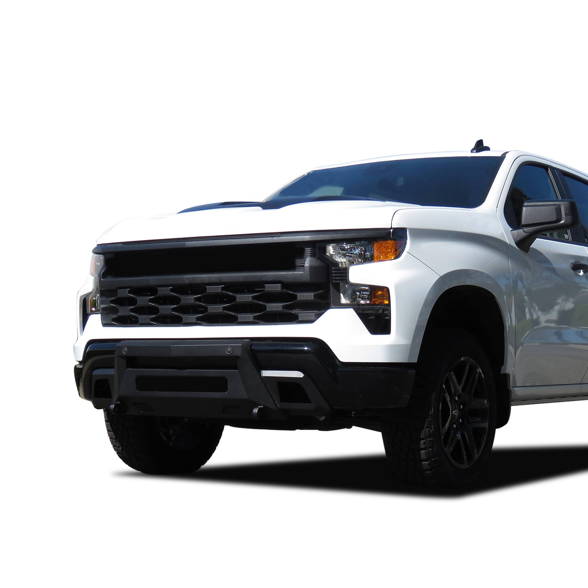 Black Horse Armour III Front Light Duty Bumper Black (Excl. 2022 1500 LTD, ZR2,Diesel, 4-Cylinder Turbo Gas and models with super cruise system) Compatible with 2022-2024 Chevrolet Silverado 1500