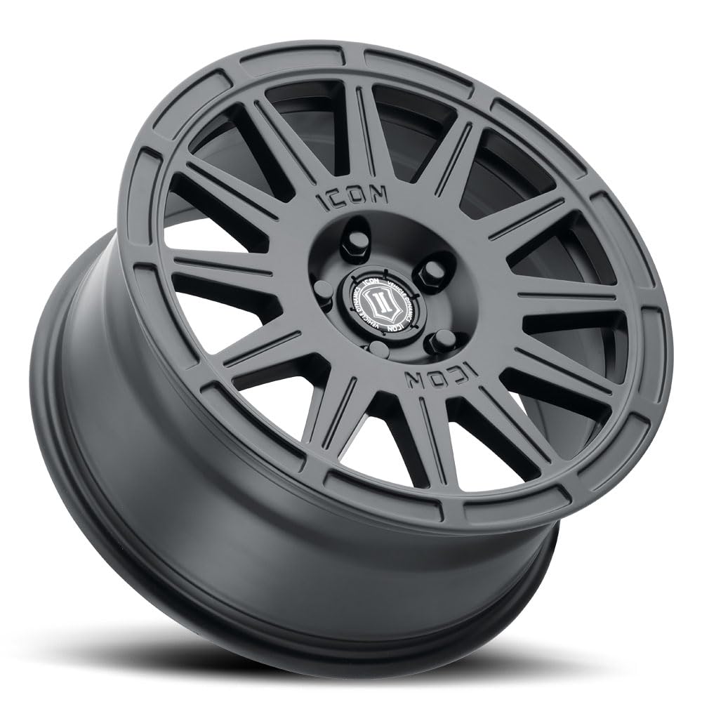 ICON Alloys Ricochet, 17 x 8/5 x 100, Satin Black, 38mm Offset, 6" BS, 7017805060SB