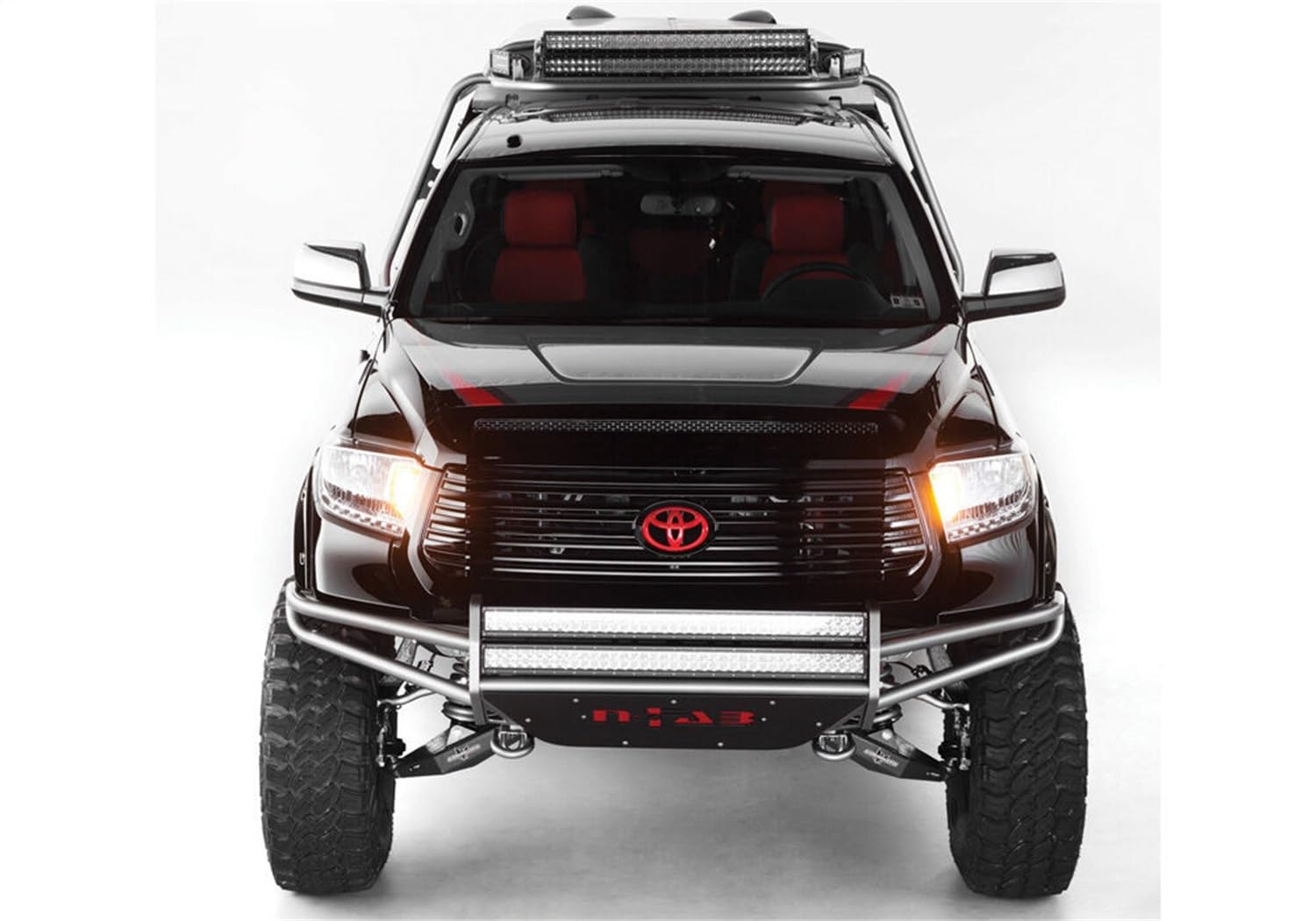 Front Bumper N-Fab for RAM | Holds E-Series LED Light Bar, Aluminum Skid Plate, Textured Black | D022LRSP-TX | Fits 2002-2008 Dodge RAM 1500