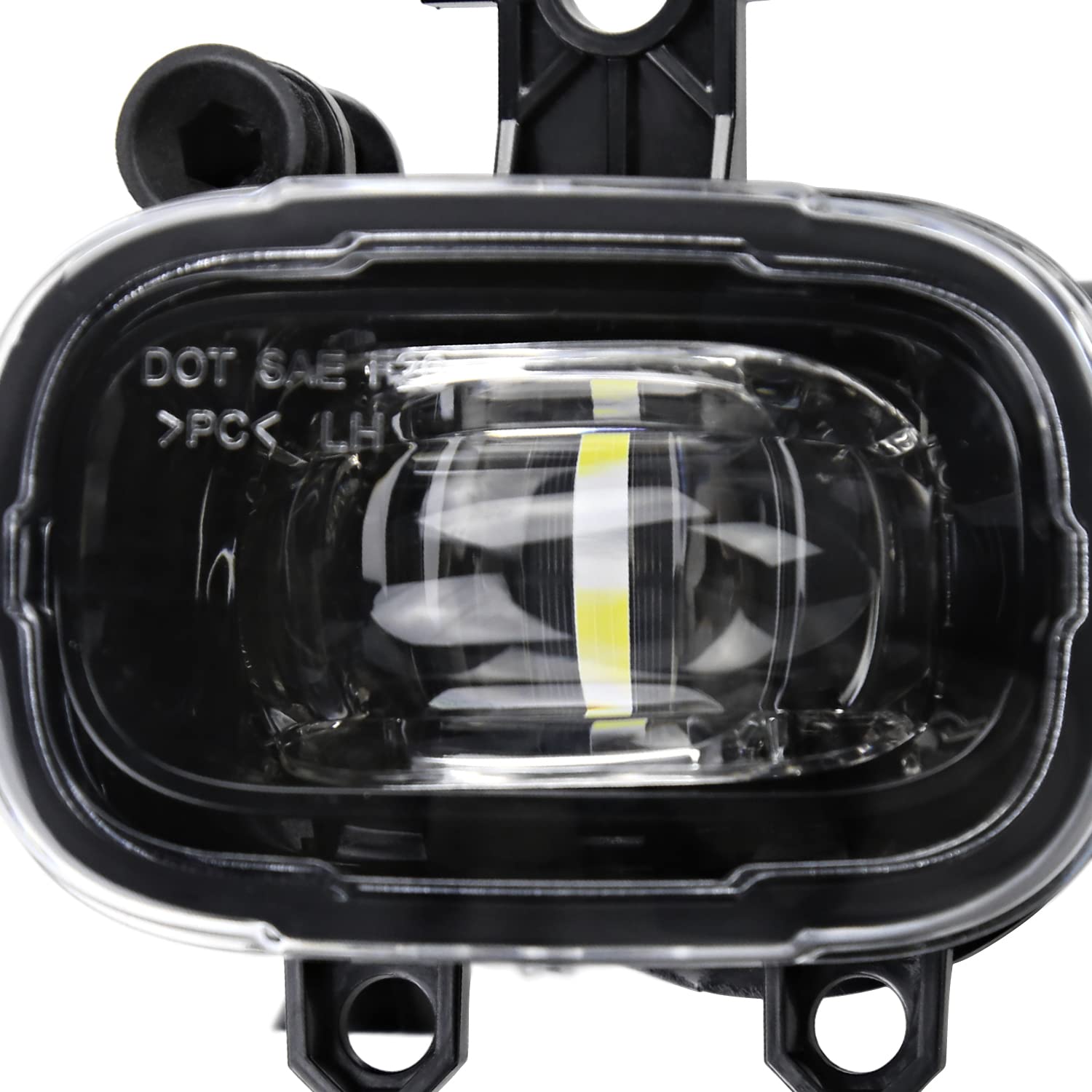 Spec-D Tuning Clear Lens Glossy Black Housing Projector LED Fog Lights+Bezel+Switch Compatible with 2021-2022 Nissan Kicks, Left + Right Pair Assembly