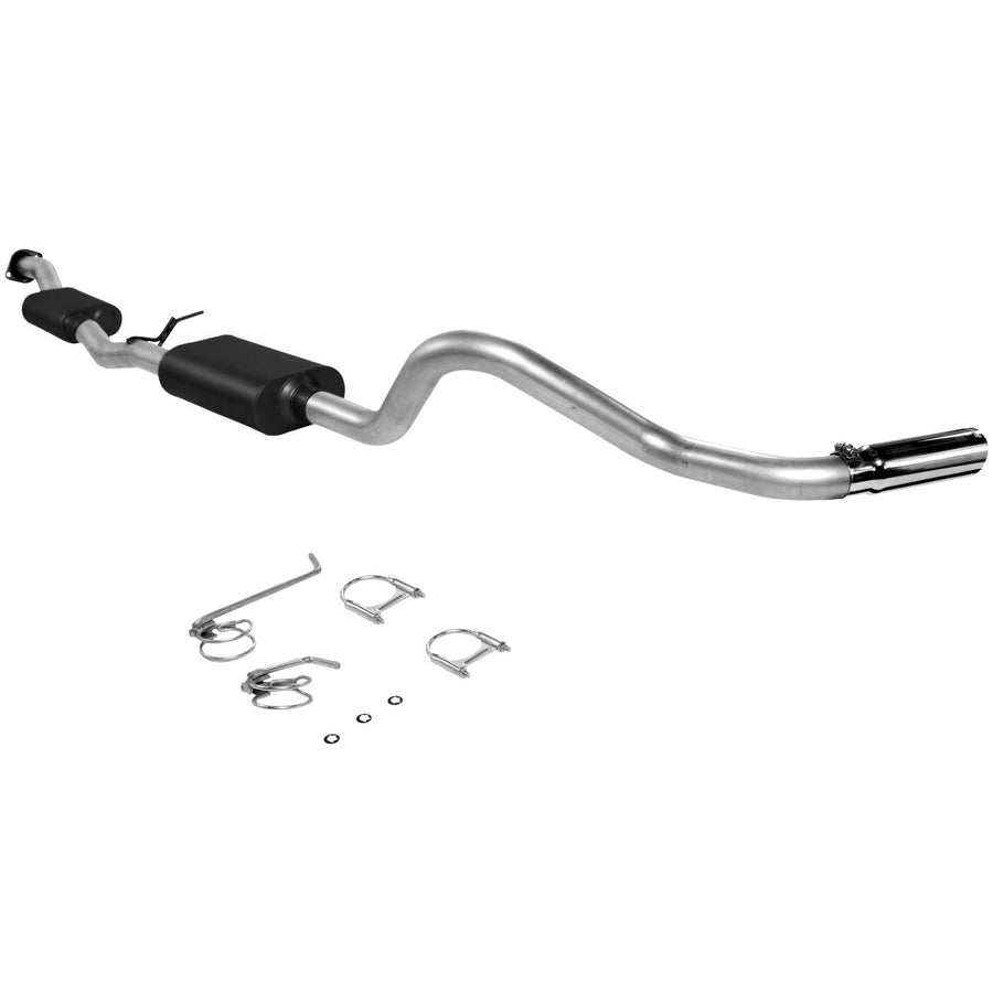 Flowmaster Force II 17362 Cat-Back Exhaust Kit 3 Inch Aluminized Steel 3.5 Inch Polished Stainless Tip Compatible with 1999-2007 Classic Body Chevy GMC 1500 4.3L 4.8L 5.3L 2/4WD Extended Cab Short Bed