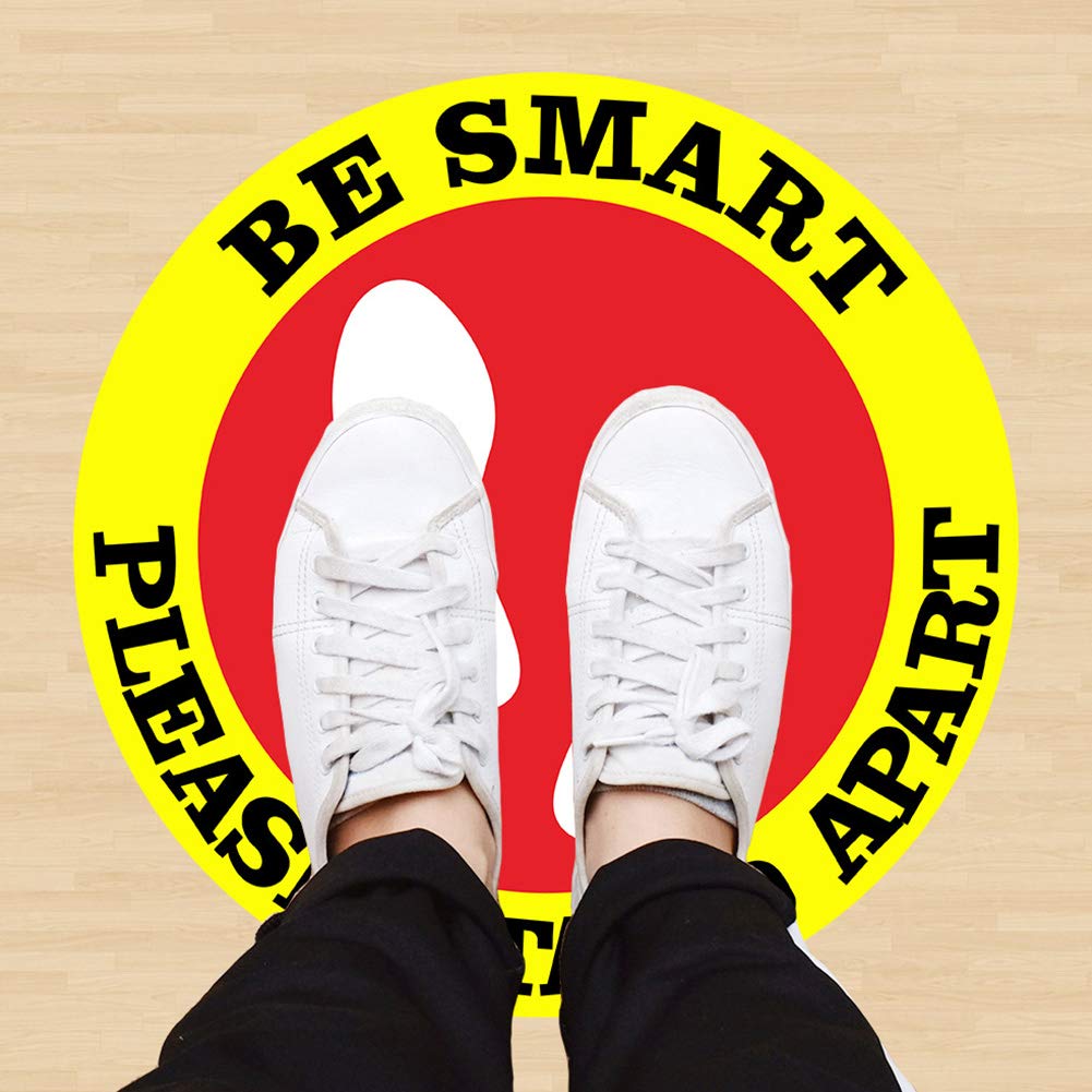 5pcs/Set ompait Safety Markers Keep Social Distance Safety Floor Sign Office Shop Floor PVC Multifunction Bank Self Adhesive Sign