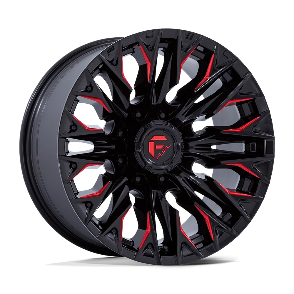 FLAME FUEL OFF-ROAD 20X9 8X6.5 5.04 1mm GLOSS BLACK MILLED WITH CANDY RED - D82320908250