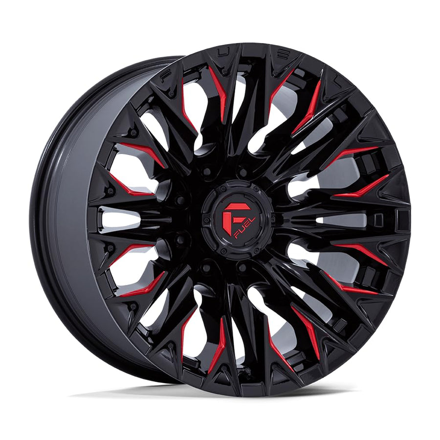 FLAME FUEL OFF-ROAD 20X9 8X6.5 5.04 1mm GLOSS BLACK MILLED WITH CANDY RED - D82320908250