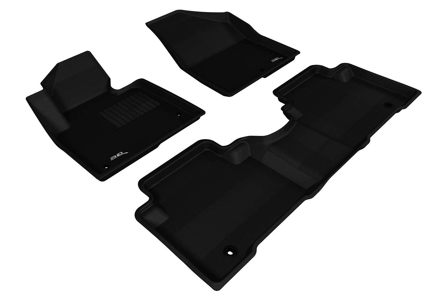 3D MAXpider Kagu Custom Fit Floor Mat (Black) Compatible with Hyundai Santa Fe Sport 2013-2018 - Full Set