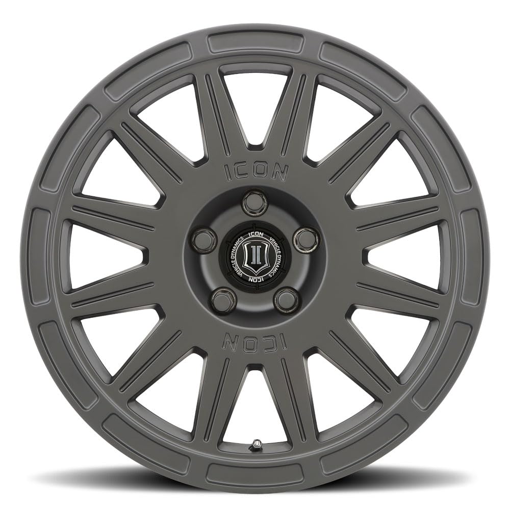 17 x 8/5 x 4.5 ICON Alloys Ricochet, Satin Black, 38mm Offset, 6" BS, 7017806560SB