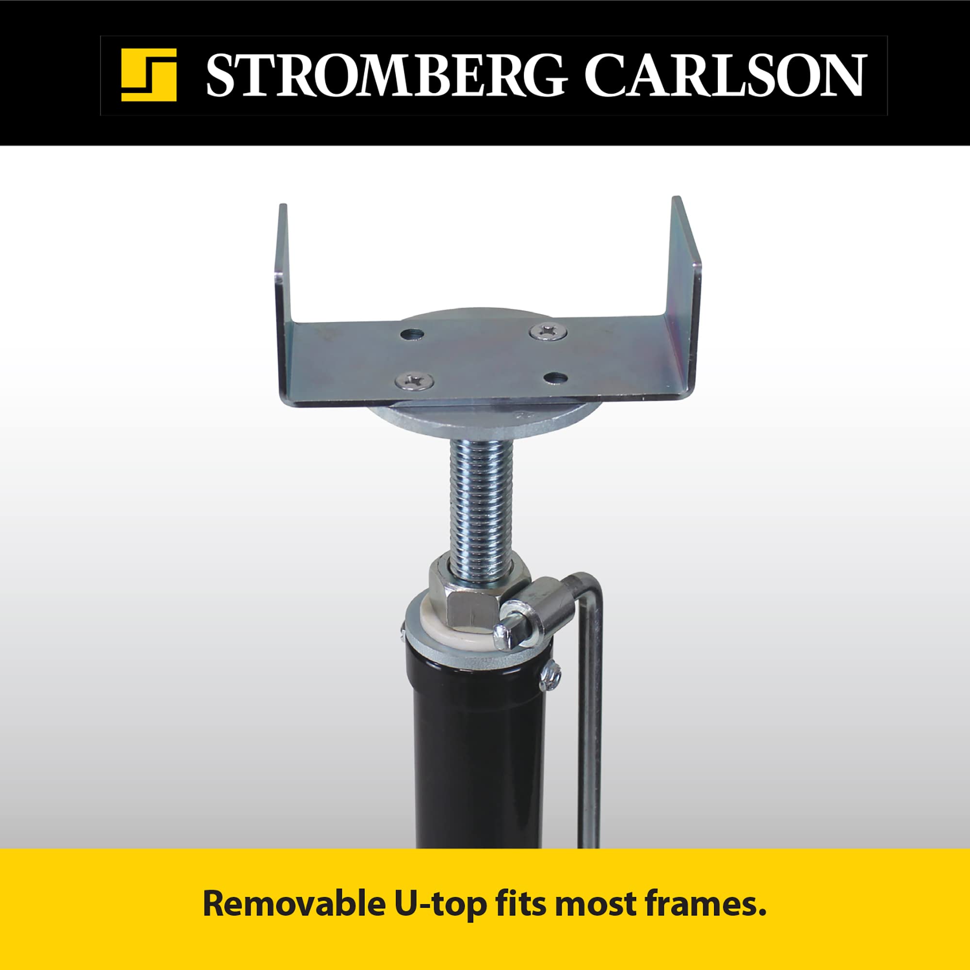 Jack-in-A-Box Stabilizer Jacks Pair Stromberg Carlson JB-246 - Sturdy 5000 lb/ea Jack RV Slide Out Support & Camper Leveling Legs, Adjustable Height 20" to 46", Removable U-Top, Foldable Handle, Black