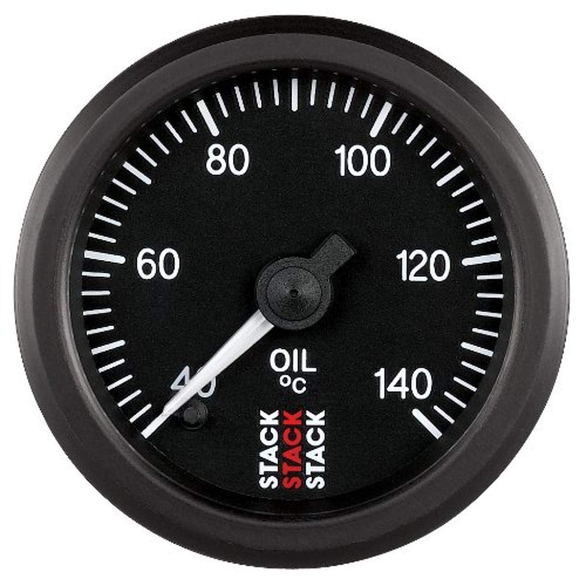 Autometer 52mm Stack 40-140 Deg C 1/8in NPTF Male Pro Stepper Motor Oil Temp Gauge - Black