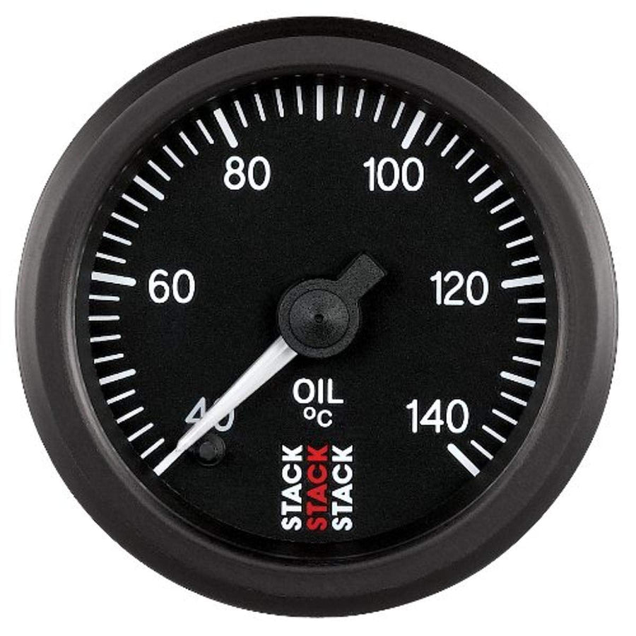 Autometer 52mm Stack 40-140 Deg C 1/8in NPTF Male Pro Stepper Motor Oil Temp Gauge - Black